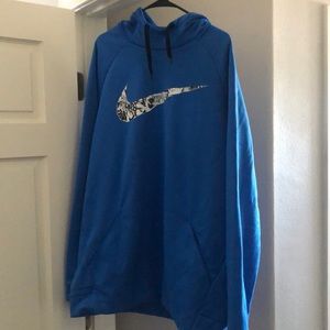 Men Nike Royal Blue Swoosh sweatshirt (XLT)
